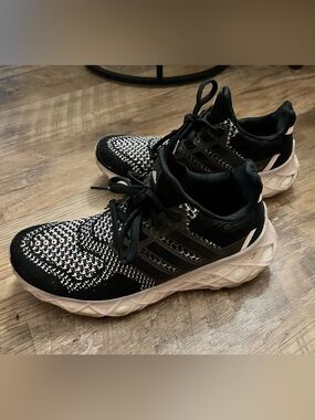 adidas Black & White Knit Training Sneakers